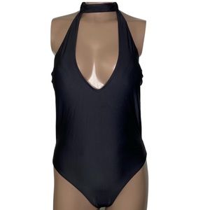 Kendall & Kylie Hi Neck Choker Cut Out Swimsuit